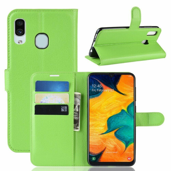 

Чехол-книжка Deexe Book Type для Samsung Galaxy A30 (A305) / A20 (A205) - Green
