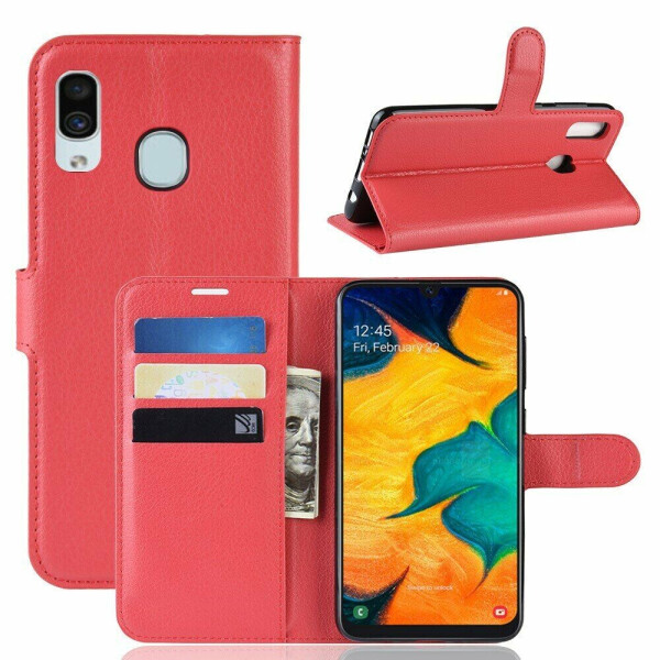 

Чехол-книжка Deexe Book Type для Samsung Galaxy A30 (A305) / A20 (A205) - Red