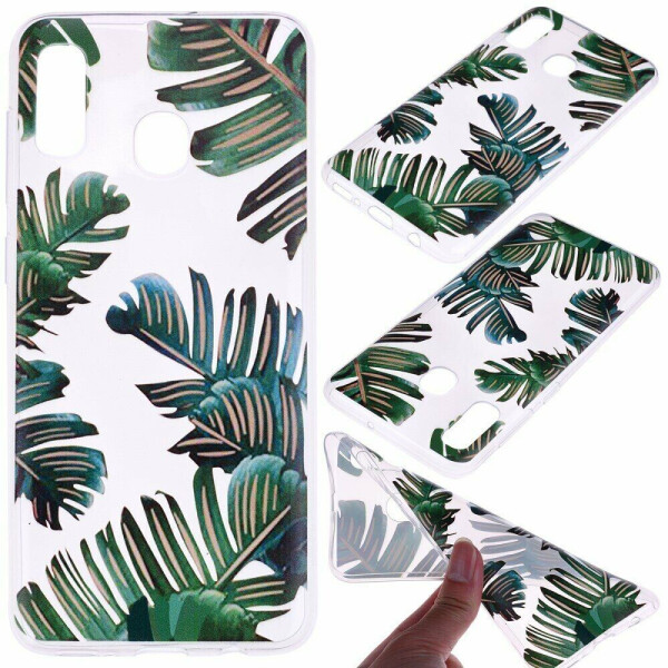 

Силиконовый (TPU) чехол Deexe Pretty Glossy для Samsung Galaxy A30 (A305) - Leaves