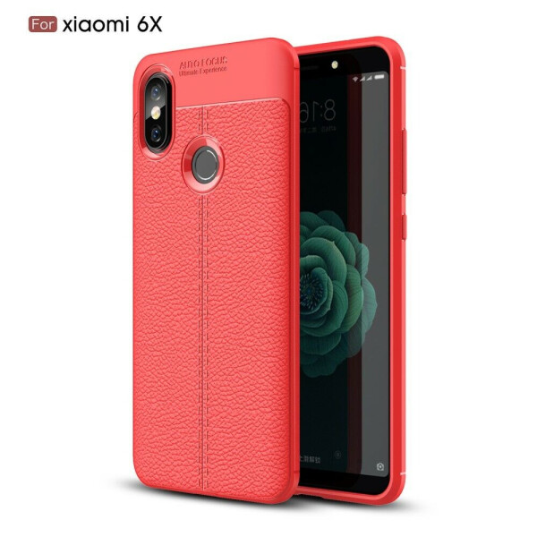

Защитный чехол Deexe Leather Cover для Xiaomi Mi 6X / Mi A2 - Red