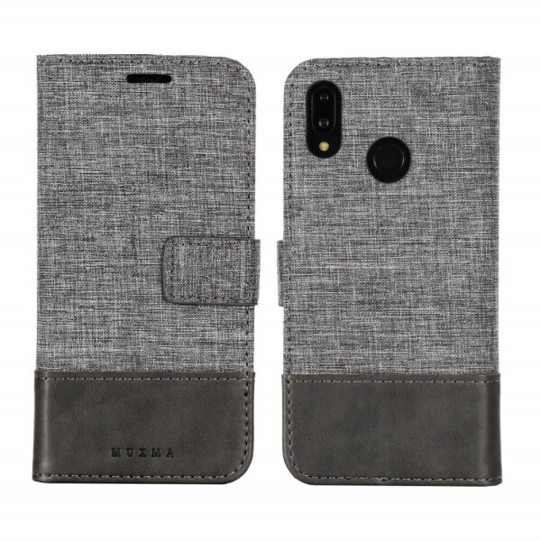 

Чехол-книжка MUXMA Canvas Diary для Huawei P20 Lite - Grey