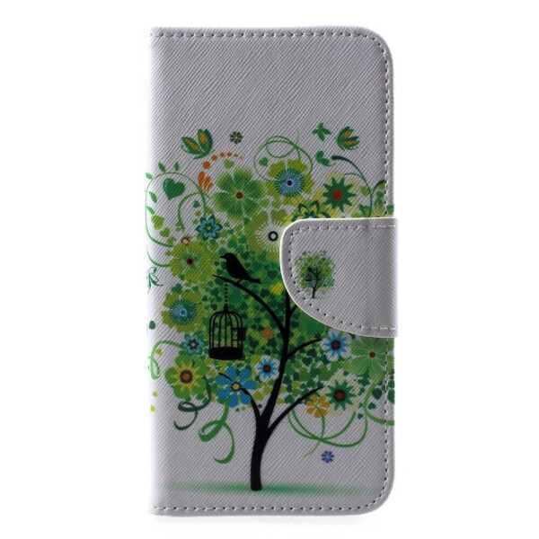 

Чехол-книжка Deexe Color Wallet для Huawei Honor 10 - Green Flower Tree