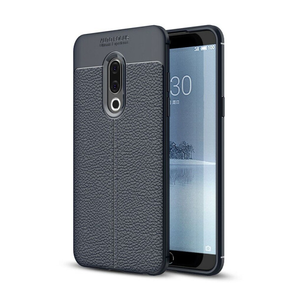 

Защитный чехол Deexe Leather Cover для Meizu 15 Plus - Dark Blue