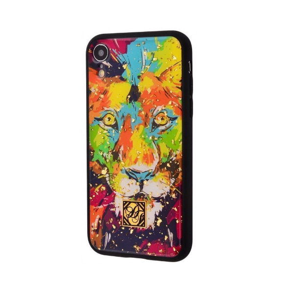 

TPU+PC "Confetti Print" для Apple iPhone XR (6.1") (Лев - темный фон) (681333)