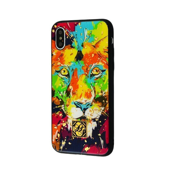 

TPU+PC "Confetti Print" для Apple iPhone XS Max (6.5") (Лев - темный фон) (681335)