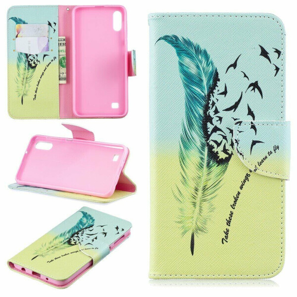 

Чехол-книжка Deexe Color Wallet для Samsung Galaxy A10 (A105) - Feather Pattern