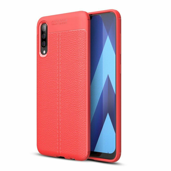 

Защитный чехол Deexe Leather Cover для Samsung Galaxy A70 (A705) - Red