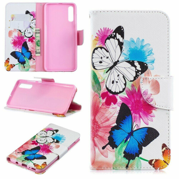 

Чехол-книжка Deexe Color Wallet для Samsung Galaxy A70 (A705) - Butterflies and Flowers