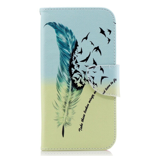 

Чехол-книжка Deexe Color Wallet для Samsung Galaxy J4 2018 (J400) - Feather Pattern