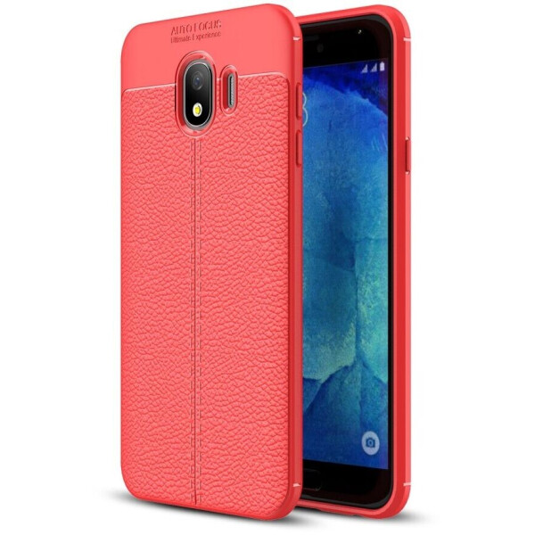 

Защитный чехол Deexe Leather Cover для Samsung Galaxy J4 2018 (J400) - Red