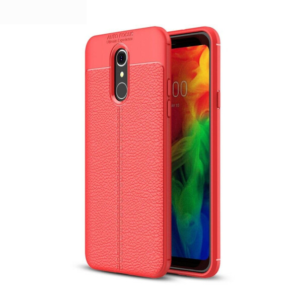 

Защитный чехол Deexe Leather Cover для LG Q7 - Red