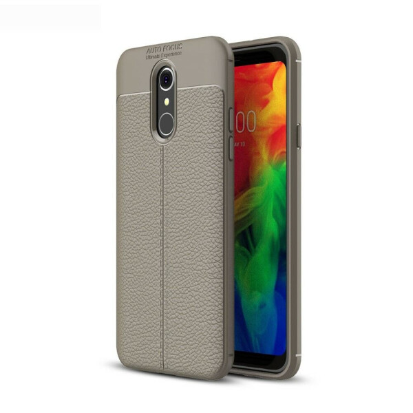

Защитный чехол Deexe Leather Cover для LG Q7 - Grey