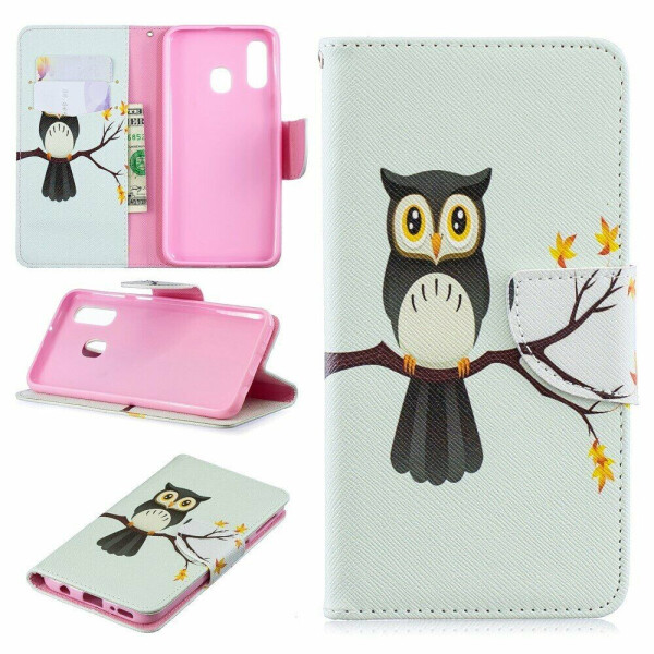 

Чехол-книжка Deexe Color Wallet для Samsung Galaxy A40 (А405) - An Owl Standing on Branch