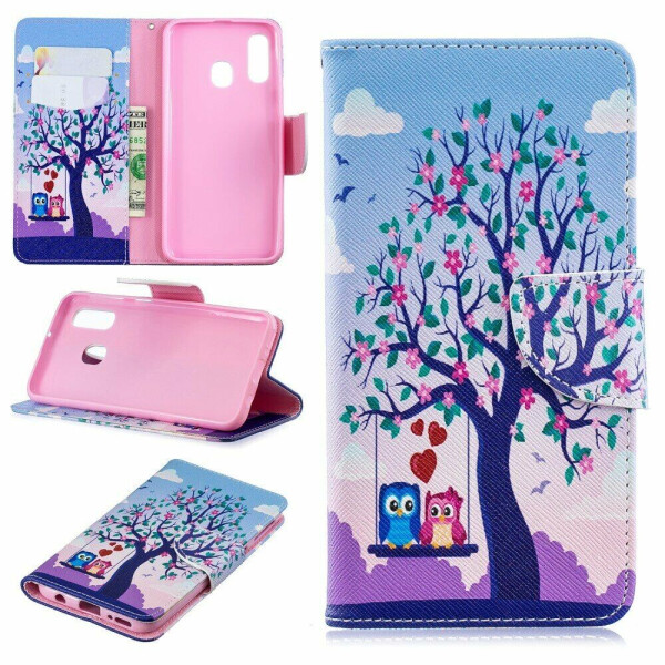 

Чехол-книжка Deexe Color Wallet для Samsung Galaxy A40 (А405) - Two Swinging Owls
