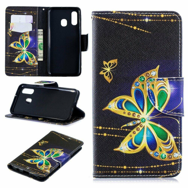 

Чехол-книжка Deexe Color Wallet для Samsung Galaxy A40 (А405) - Butterfly with Diamond