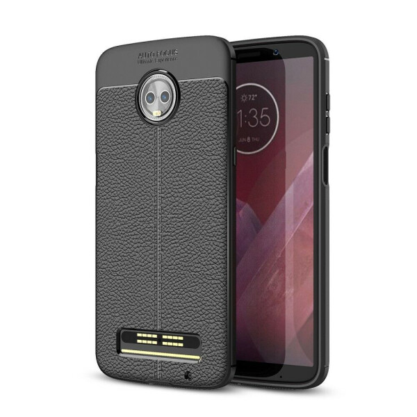 

Защитный чехол Deexe Leather Cover для Motorola Moto Z3 Play - Black