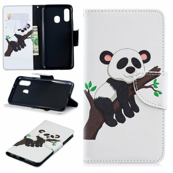 

Чехол-книжка Deexe Color Wallet для Samsung Galaxy A40 (А405) - Panda Climbing Tree