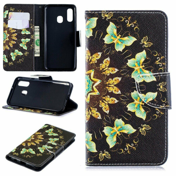 

Чехол-книжка Deexe Color Wallet для Samsung Galaxy A40 (А405) - Colorized Butterflies
