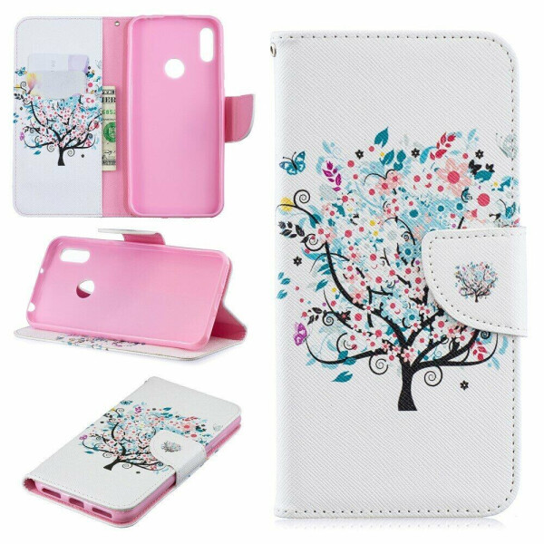 

Чехол-книжка Deexe Color Wallet для Huawei Y6 2019 - Flowered Tree