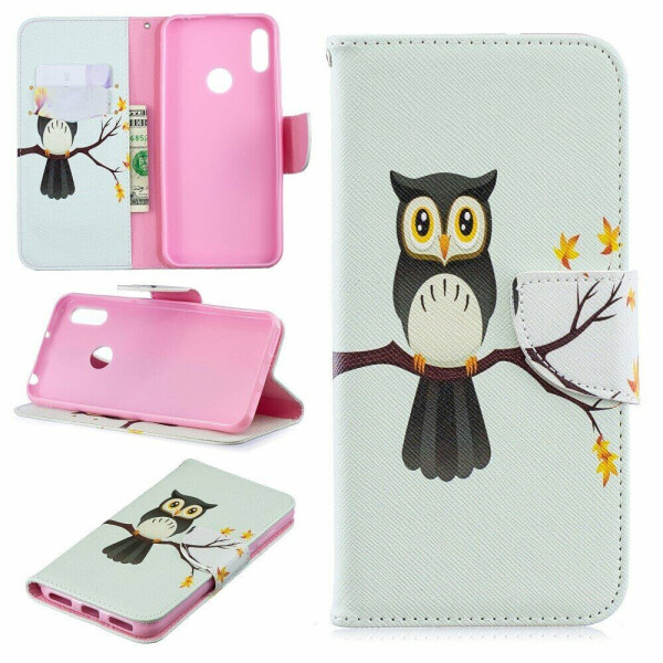 

Чехол-книжка Deexe Color Wallet для Huawei Y6 2019 - An Owl Standing on Branch