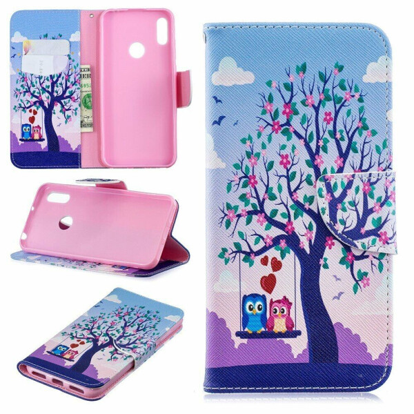 

Чехол-книжка Deexe Color Wallet для Huawei Y6 2019 - Two Swinging Owls