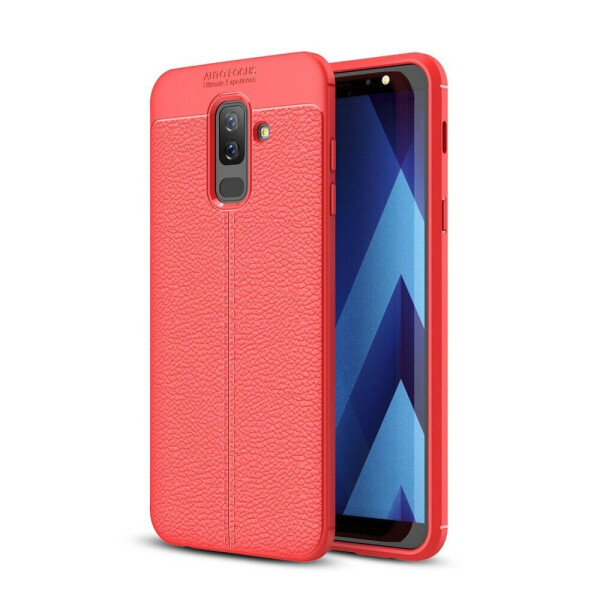 

Защитный чехол Deexe Leather Cover для Samsung Galaxy J8 2018 (J810) - Red