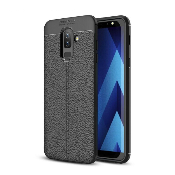 

Защитный чехол Deexe Leather Cover для Samsung Galaxy J8 2018 (J810) - Black