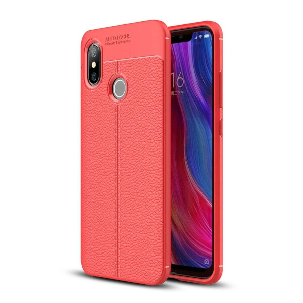 

Защитный чехол Deexe Leather Cover для Xiaomi Mi 8 - Red