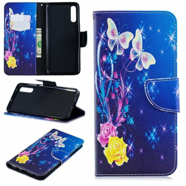 

Чехол-книжка Deexe Color Wallet для Samsung Galaxy A70 (A705) - Roses and Butterflies