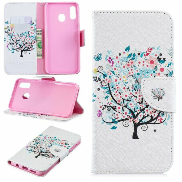 

Чехол-книжка Deexe Color Wallet для Samsung Galaxy A30 (A305) / A20 (A205) - Flowered Tree
