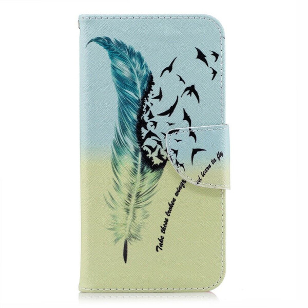 

Чехол-книжка Deexe Color Wallet для Huawei Y5 2018 / Y5 Prime 2018 / Honor 7A - Feather and Birds