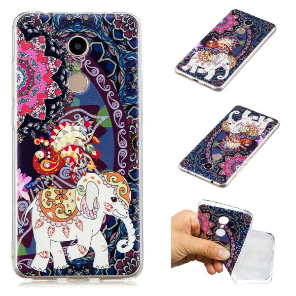 

Силиконовый (TPU) чехол Deexe Pretty Glossy для Xiaomi Redmi 5 - Flower and Elephant