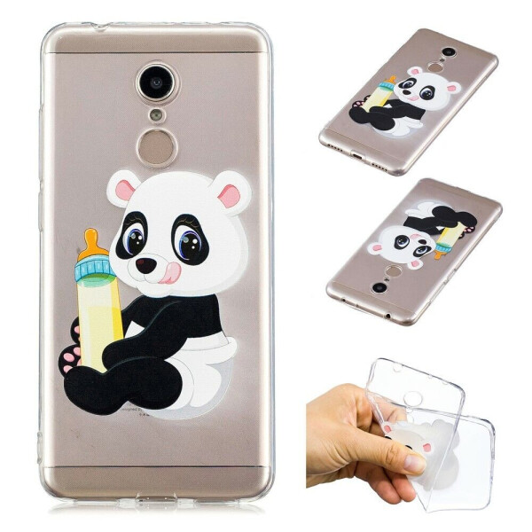 

Силиконовый (TPU) чехол Deexe Pretty Glossy для Xiaomi Redmi 5 - Panda Holding a Bottle