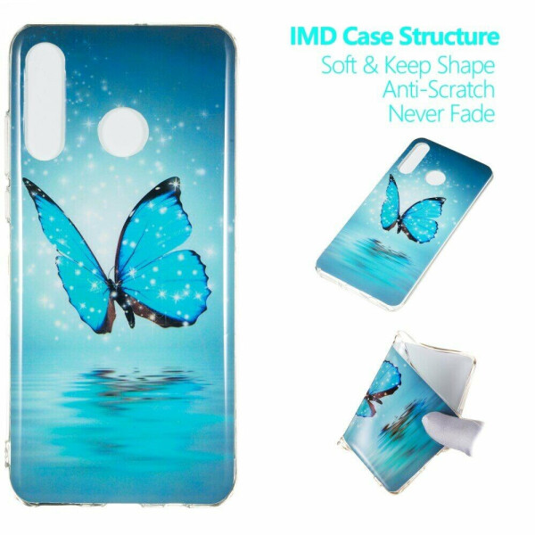 

Силиконовый (TPU) чехол Deexe LumiCase для Huawei P30 Lite - Blue Butterfly