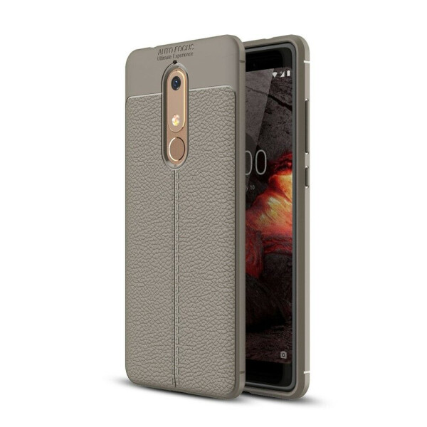 

Защитный чехол Deexe Leather Cover для Nokia 5 2018 / Nokia 5.1 - Grey