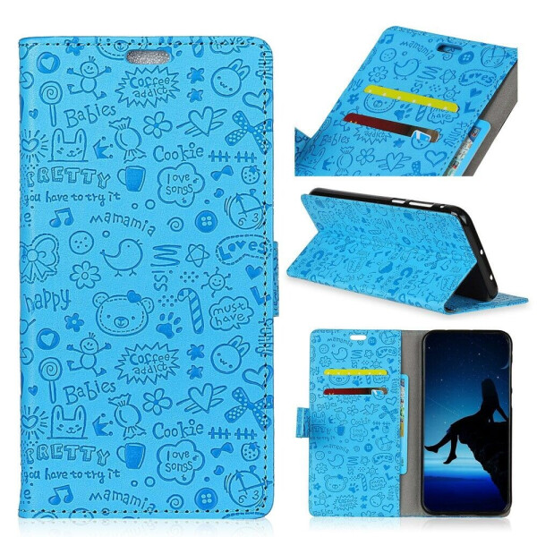 

Чехол-книжка UniCase Graffiti Pattern для Nokia 3 2018 / Nokia 3.1 - Blue