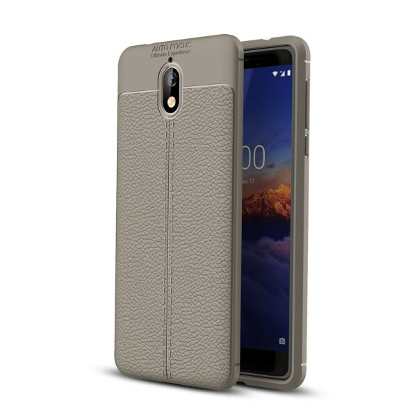 

Защитный чехол Deexe Leather Cover для Nokia 3 2018 / Nokia 3.1 - Grey