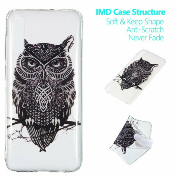 

Силиконовый (TPU) чехол Deexe Pretty Glossy для Samsung Galaxy A70 (A705) - Black Owl