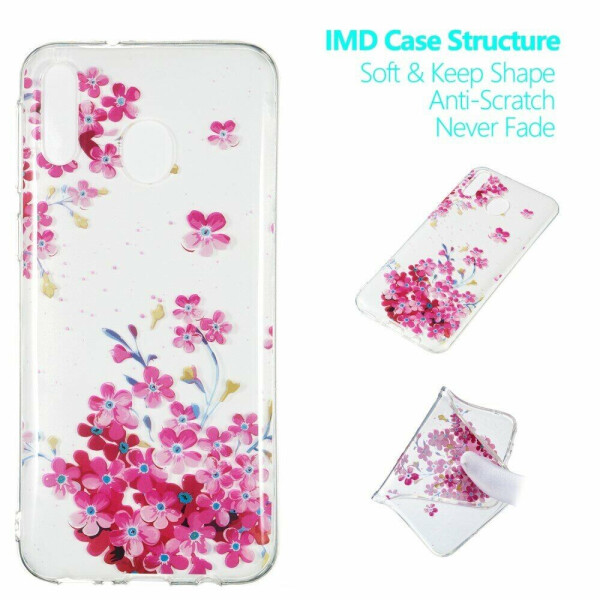 

Силиконовый (TPU) чехол Deexe Pretty Glossy для Samsung Galaxy M20 (M205) - Pink Flower