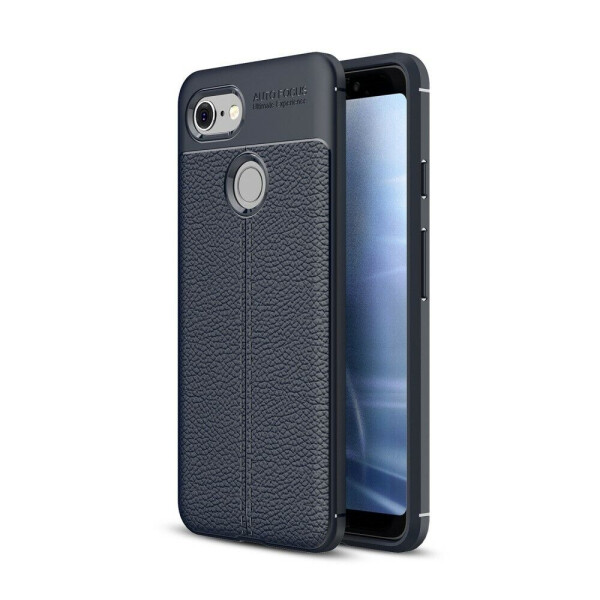 

Защитный чехол Deexe Leather Cover для Google Pixel 3 - Dark Blue
