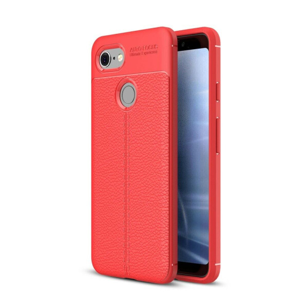 

Защитный чехол Deexe Leather Cover для Google Pixel 3 - Red