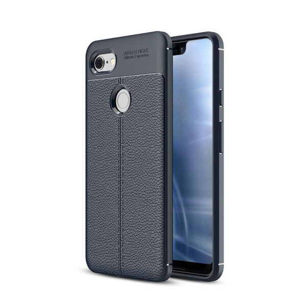 

Защитный чехол Deexe Leather Cover для Google Pixel 3 XL - Dark Blue