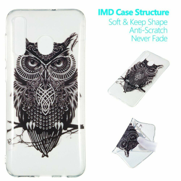 

Силиконовый (TPU) чехол Deexe Pretty Glossy для Samsung Galaxy A50 (A505) - Black Owl