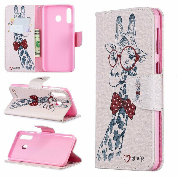 

Чехол-книжка Deexe Color Wallet для Samsung Galaxy M30 (M305) / A40s (A407) - Giraffe Wearing Glasses