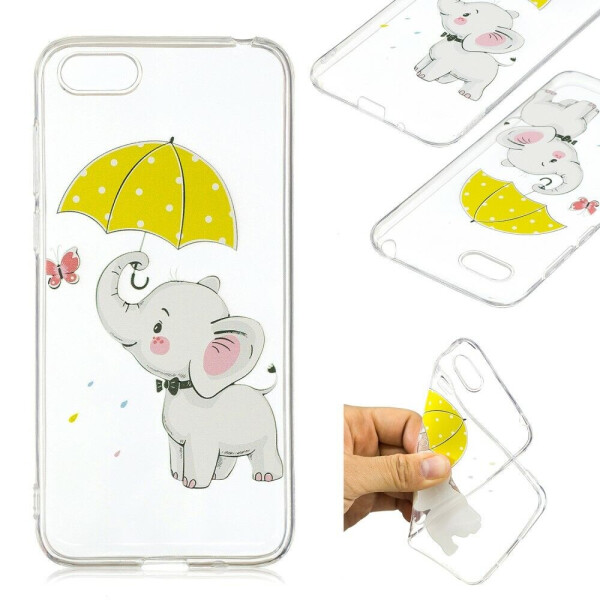 

Силиконовый (TPU) чехол Deexe Pretty Glossy для Huawei Y5 2018 / Y5 Prime 2018 / Honor 7A - Elephant Holding an Umbrella