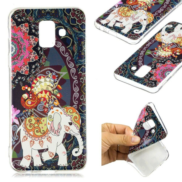 

Силиконовый (TPU) чехол Deexe Pretty Glossy для Samsung Galaxy A6 2018 (A600) - Flower and Elephant