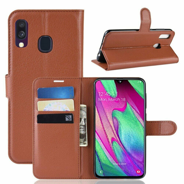 

Чехол-книжка Deexe Book Type для Samsung Galaxy A40 (А405) - Brown