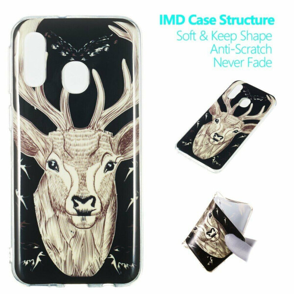 

Силиконовый (TPU) чехол Deexe LumiCase для Samsung Galaxy A40 (А405) - Elk Pattern