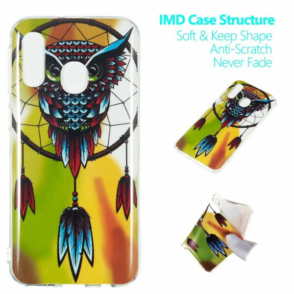 

Силиконовый (TPU) чехол Deexe LumiCase для Samsung Galaxy A40 (А405) - Owl Dream Catcher