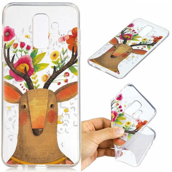 

Силиконовый (TPU) чехол Deexe Pretty Glossy для Samsung Galaxy A6+ 2018 (A605) - Flowered Elk